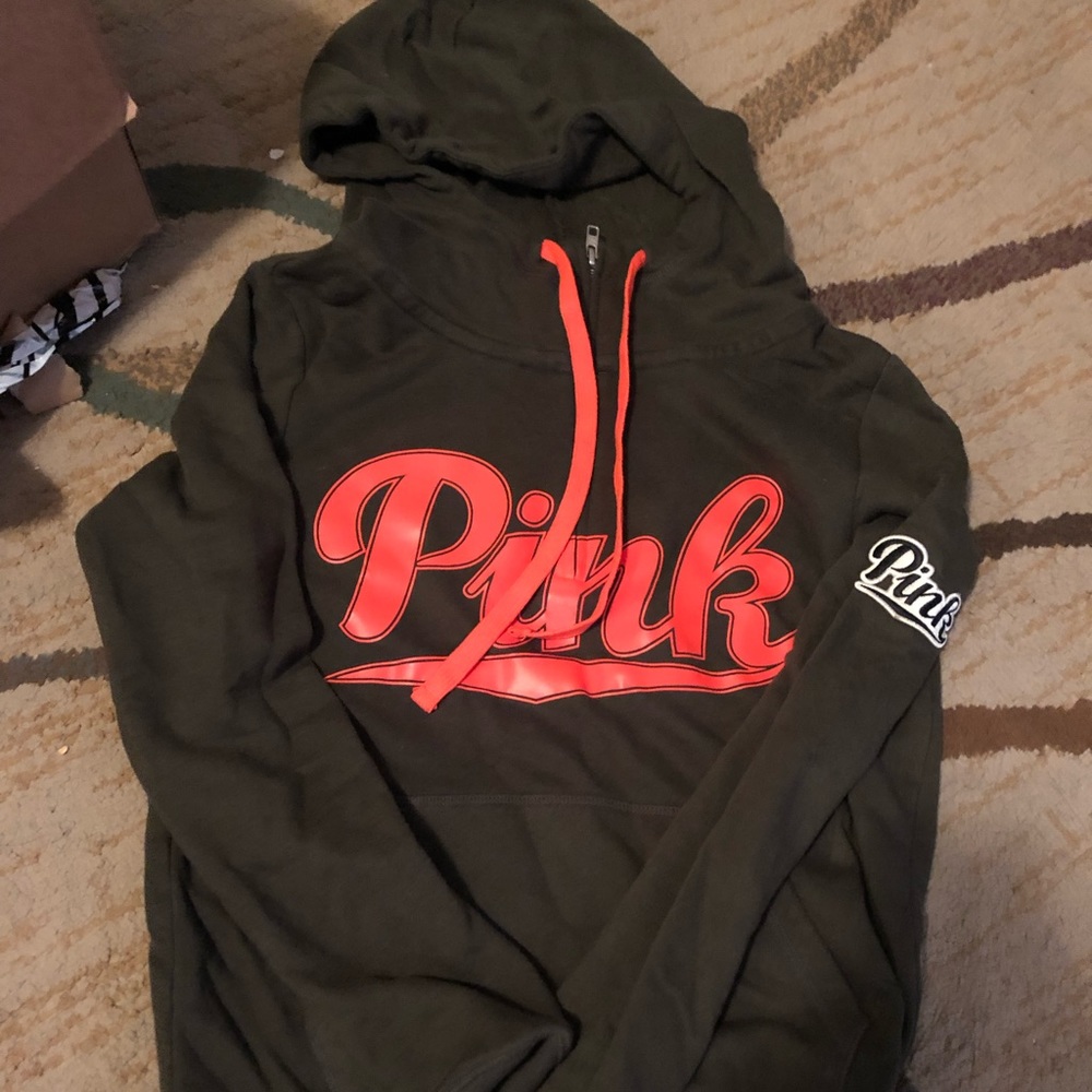 XS pink half zip with hood